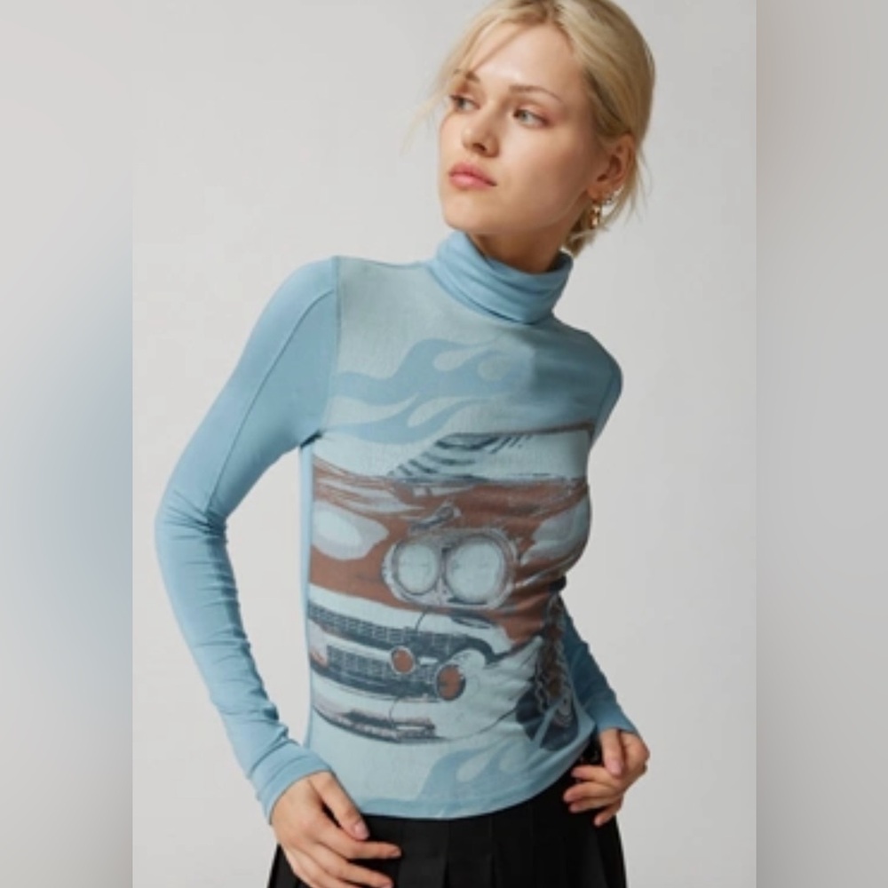 Urban Outfitters Graphic Turtleneck Top